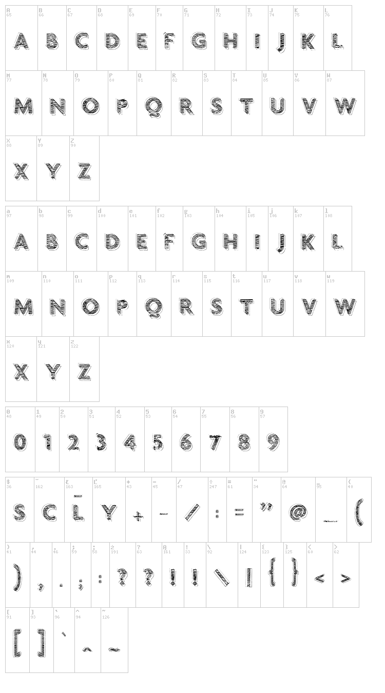 Vtks Chalk 79 font map